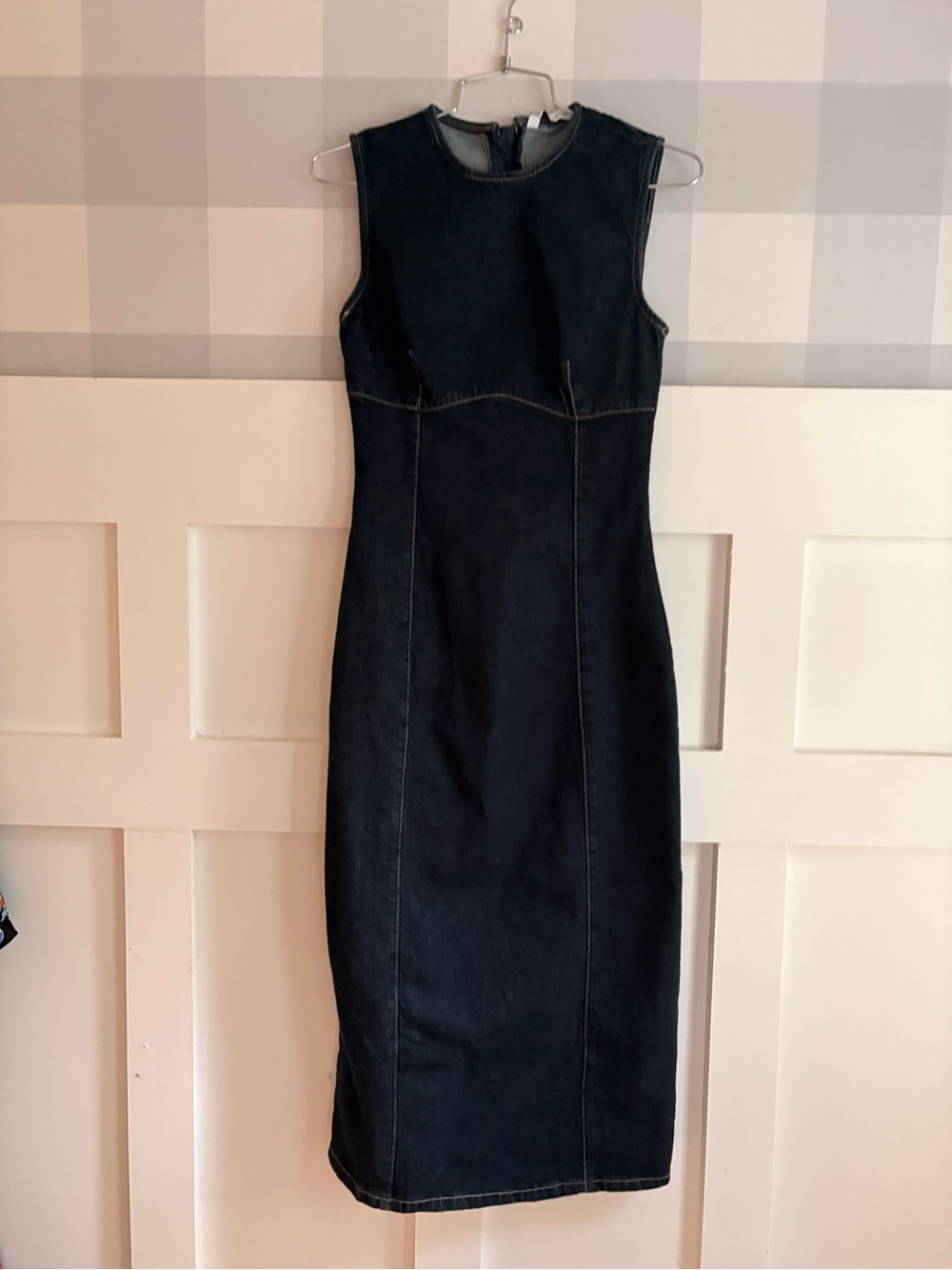 Zara Classic Sleeveless Midi Dress in Dark Denim XS - Picture 5 of 6